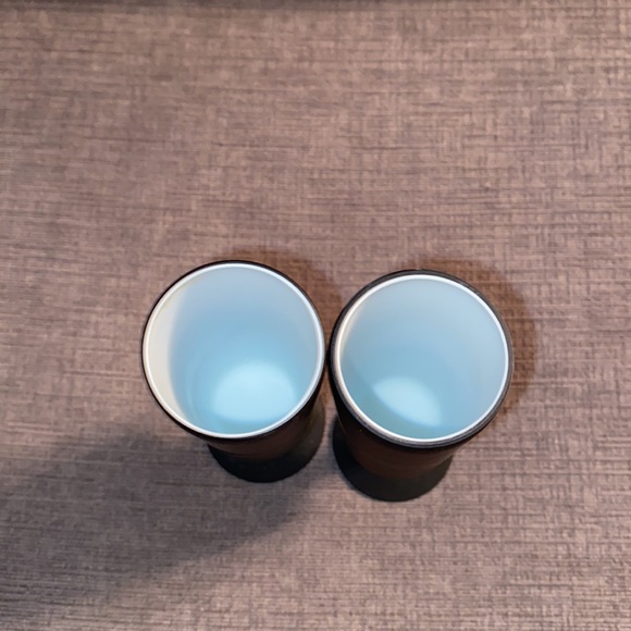 Vintage Rosenthal Netter for Italy Pair of Matte Black Champagne Flutes MCM - Picture 3 of 6